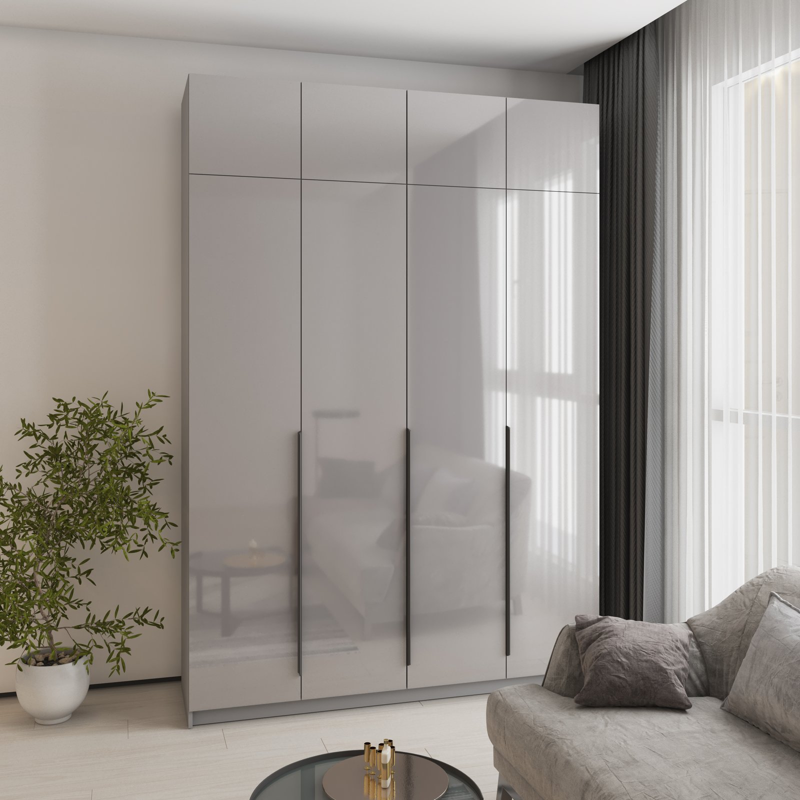 Корпус шкафа 1,8-С Сіра Мишка Сірий_Антресоль(Oscar)