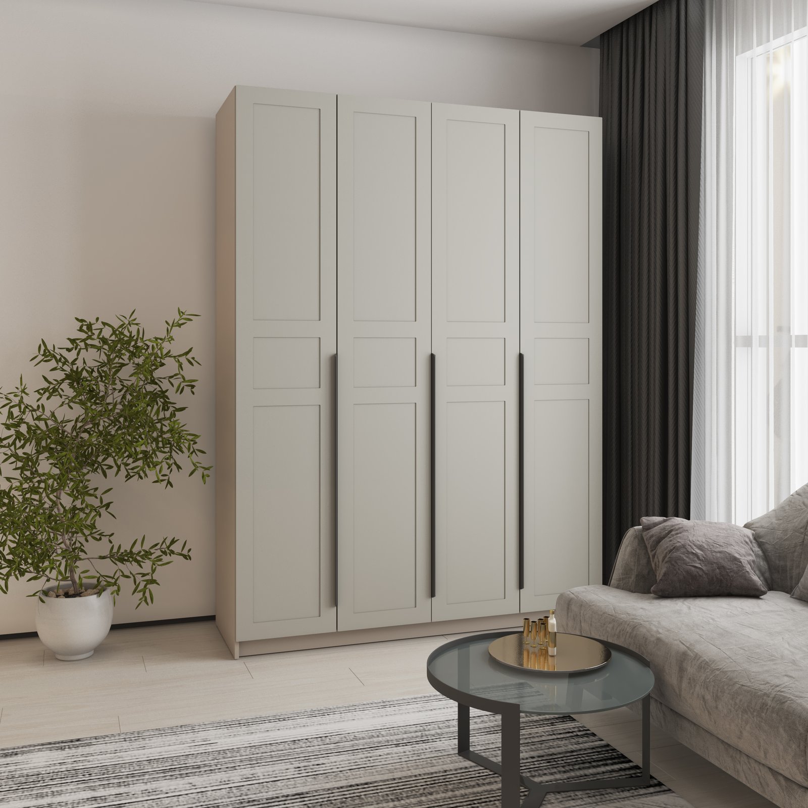 Шкаф 1,6-С_Кашемір_Кашемір Софт_MDF