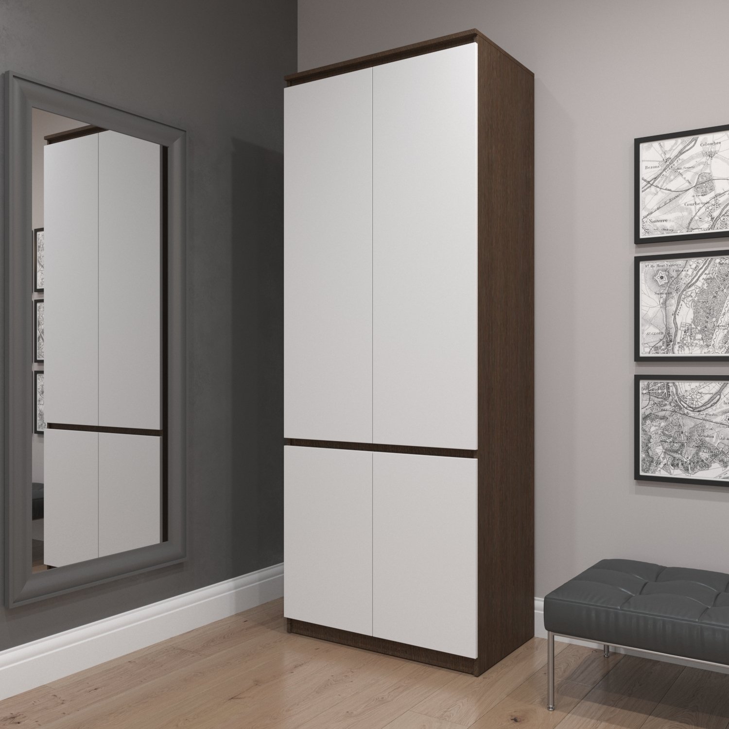 R-10 Венге Темний-Білий фасад