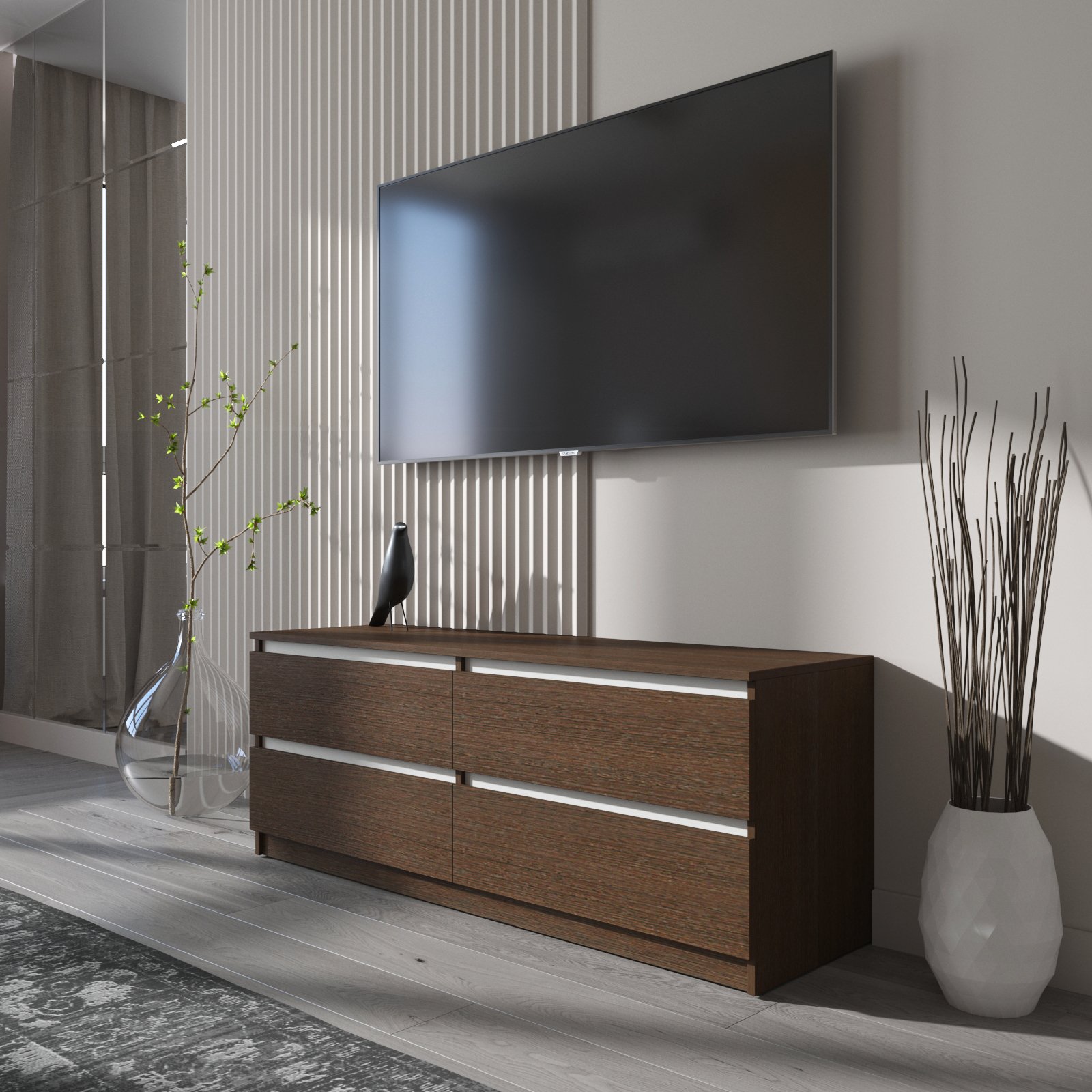 R-6 Венге Темний-Білі планки