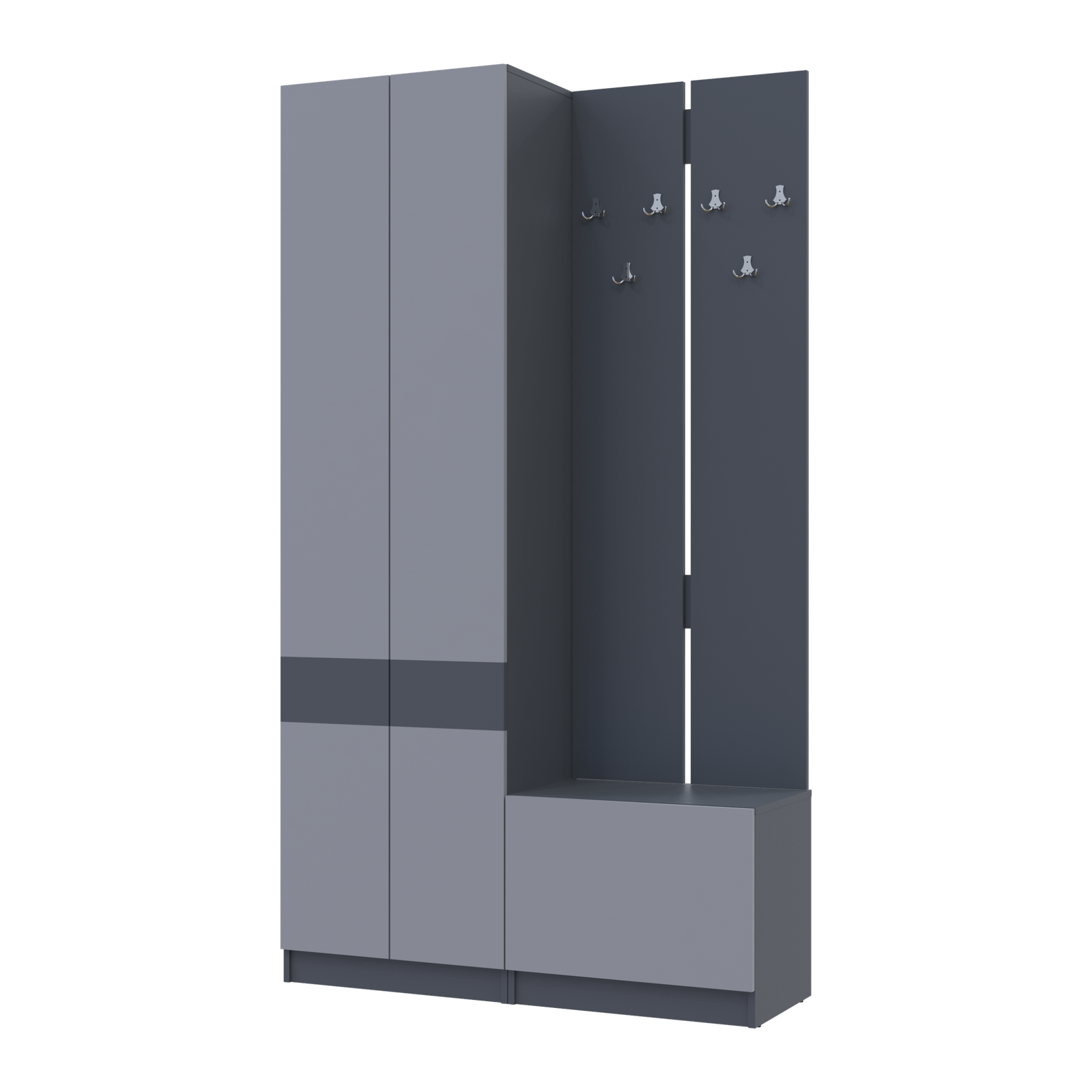 Передпокій Сола 1+3 Графіт_Сірий ДСП 120х40х215 (42005152)(6)