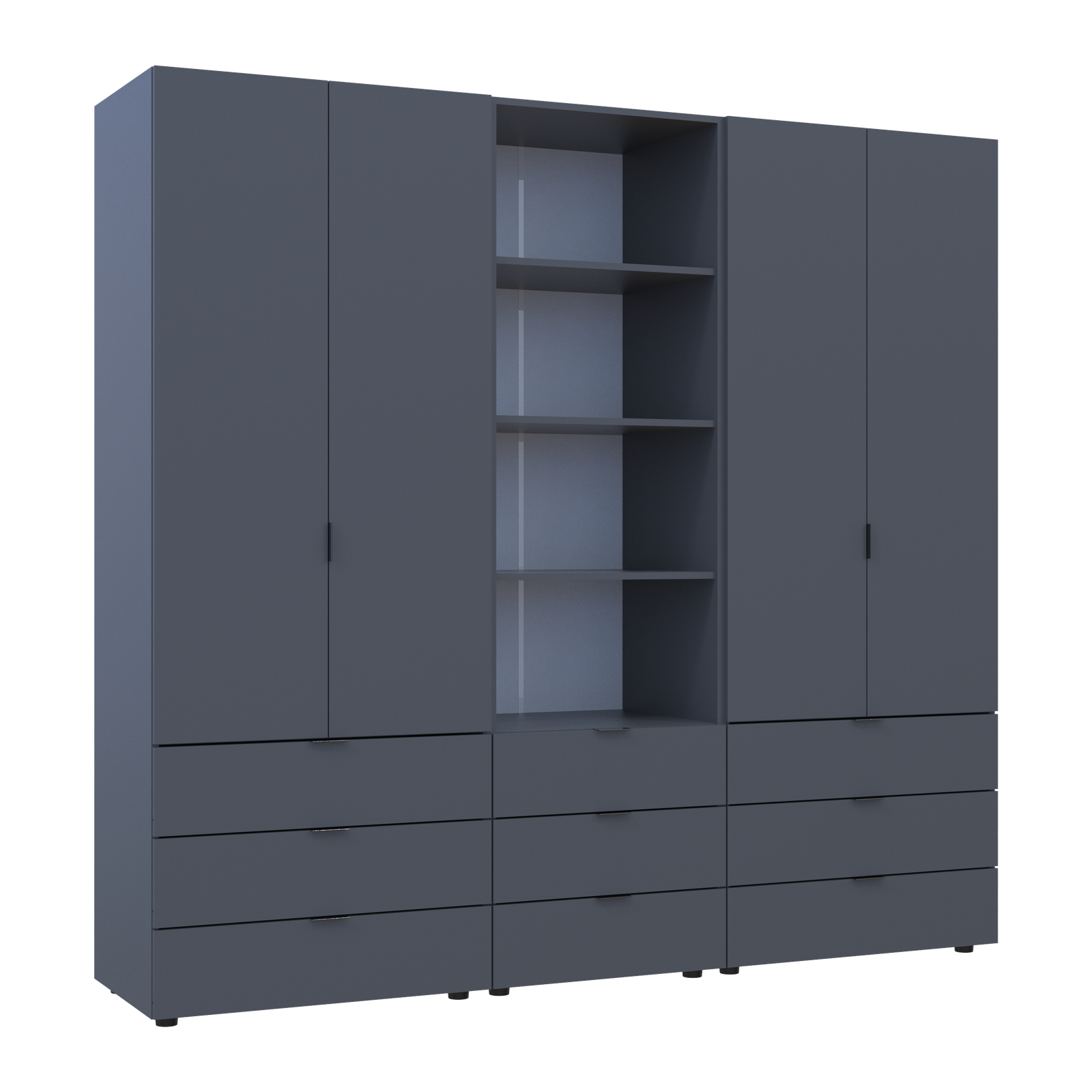 Шафа для одягу Гелар Графіт 2+2ДСП з пеналом 215х49.5х203.4 (42005171)(4)