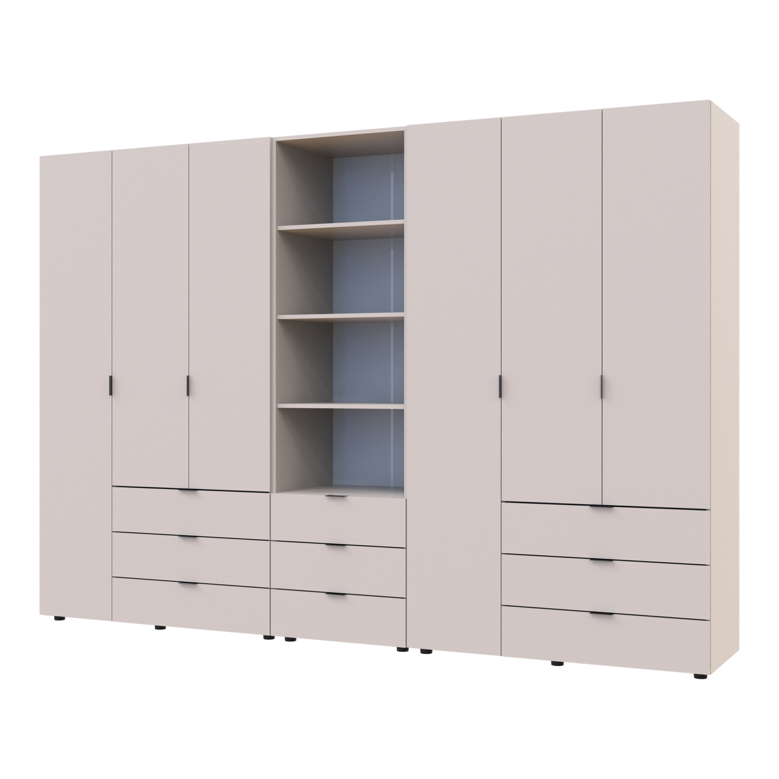 Шафа для одягу Гелар Кашемір 3+3ДСП з пеналом 292.4х49.5х203.4 (42005178)(5)