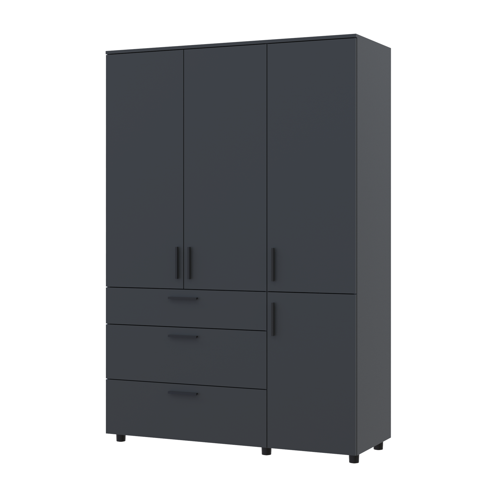 Шафа для одягу Торн Антрацит 3 ДСП_3Ш (штанга) 135х51.6х200 (44900493) 1